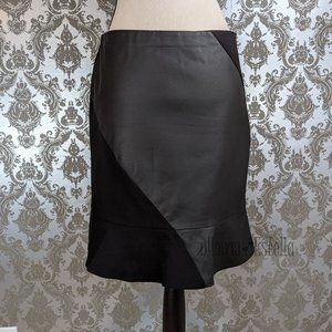 Diagonal Faux Leather Skirt